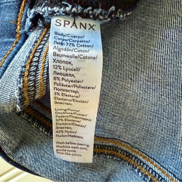 Spanx Ankle Skinny Jeans Size Medium Blue - Picture 3 of 7
